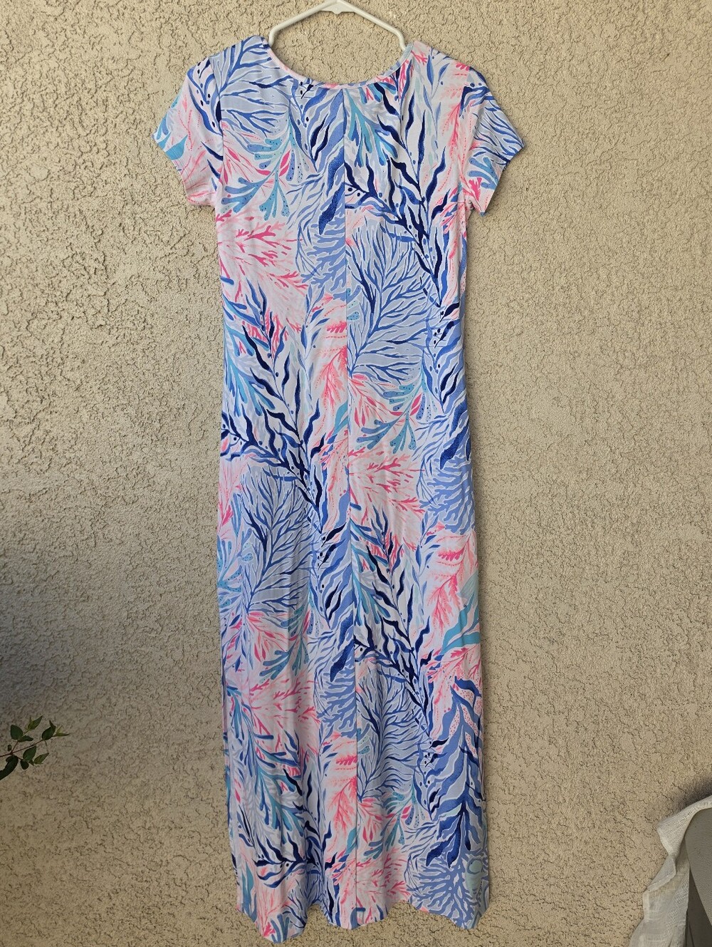 Lilly Pulitzer Scoop Neck Maxi Dress Short Sleeves Multicolor Print Small NWT - Picture 2 of 3
